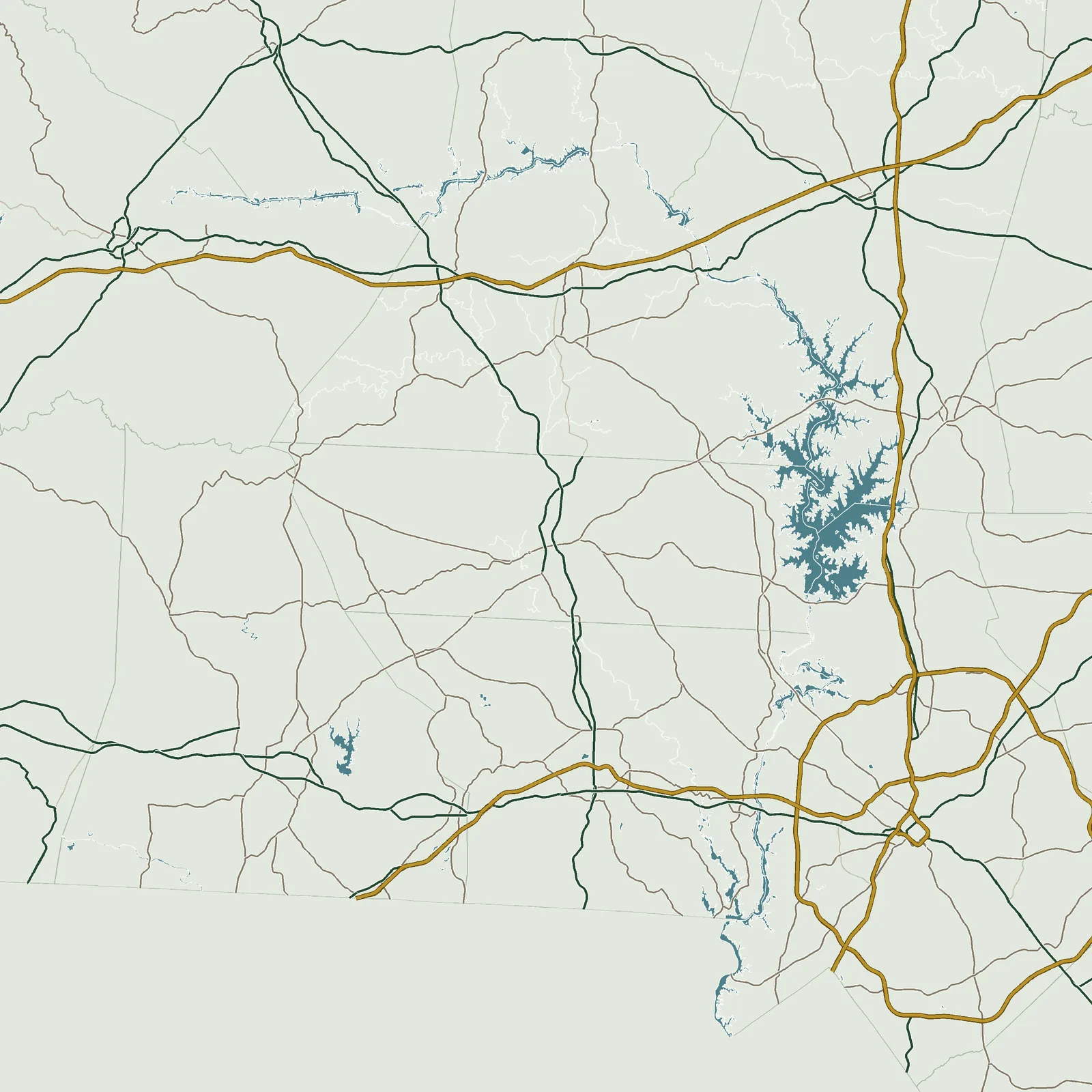 Map of towns within 25 miles of Lincolnton, North Carolina. Lincolnton is marked larger. 32 town names are labeled, and every town in the radius has a light.